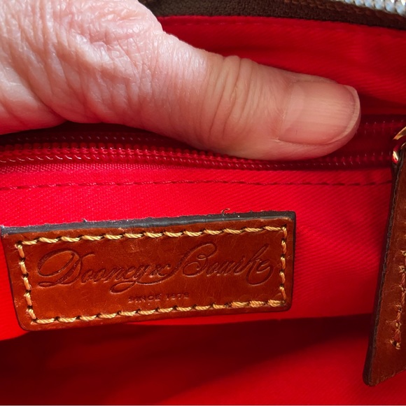 Dooney & Bourke Brown canvas w/leather Crossbody Pouchette - EUC - Picture 10 of 12